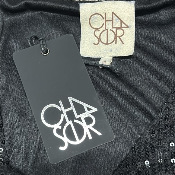 Chaser Tulip Licorice Black Sequin Mini Dress Size Small - Picture 3 of 9